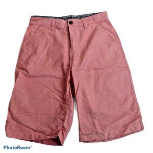 Nautica Boys Shorts Flat Front Pink Orange Casual Preppy Chino 100% Cotton Sz 16